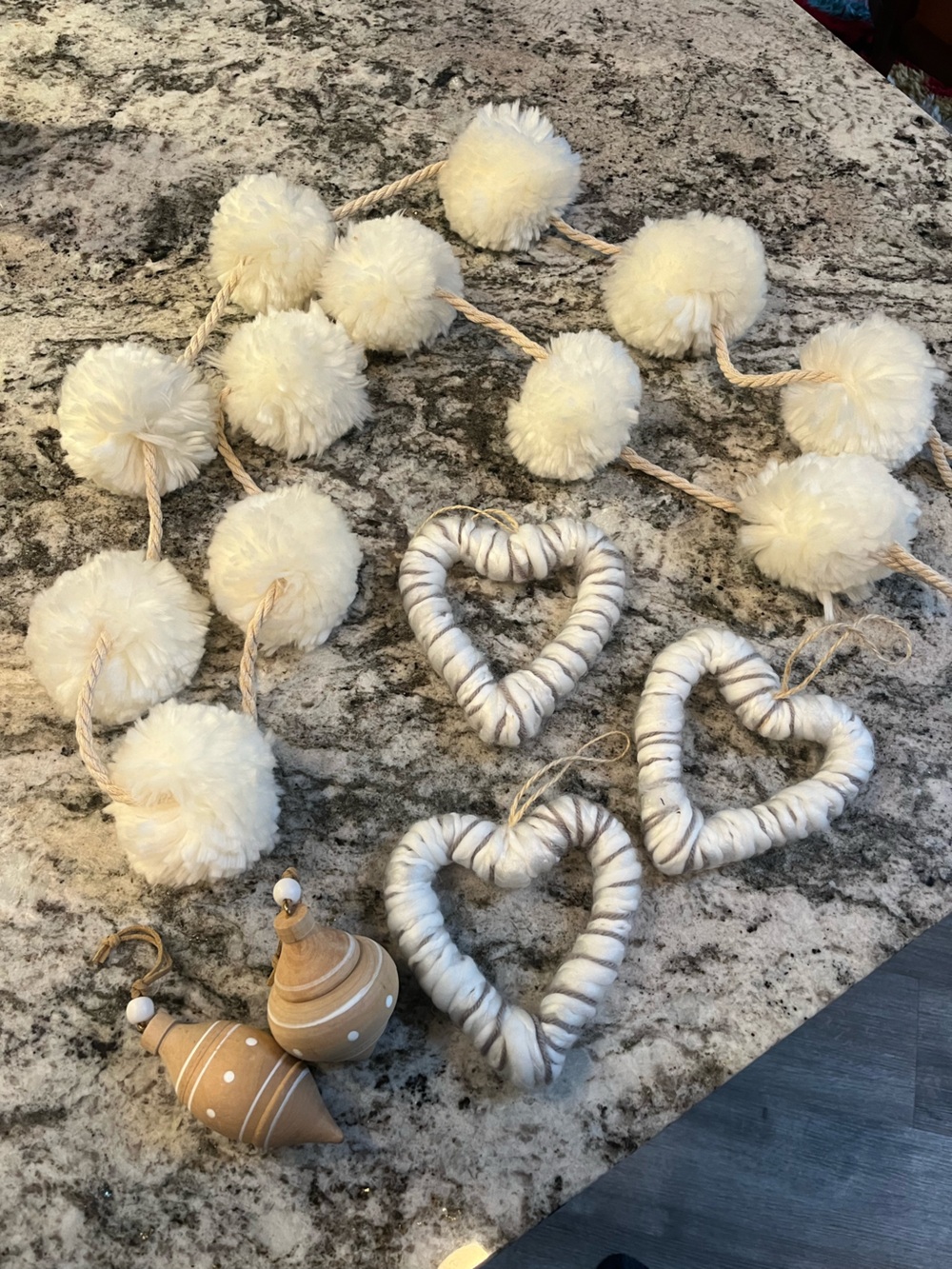 Lot of neutral Christmas ornaments